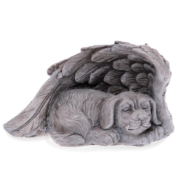 Hundefigur im Flügel liegend