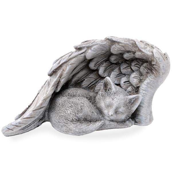 Katze im Flügel für die Grabdeko
