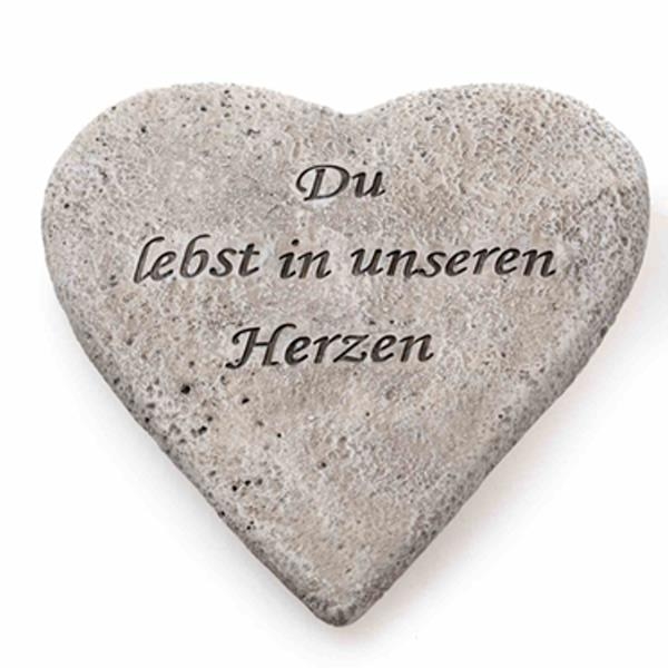 Grabdeko Herz Du lebst in unseren Herzen