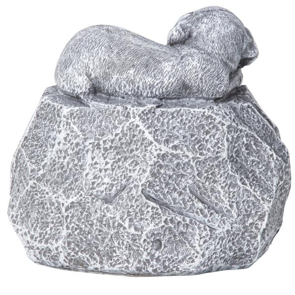 Hund auf Grabstein, 15cmx17cm