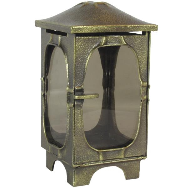 Stahl Grablaterne Bronze mit Tür, Höhe 22cm