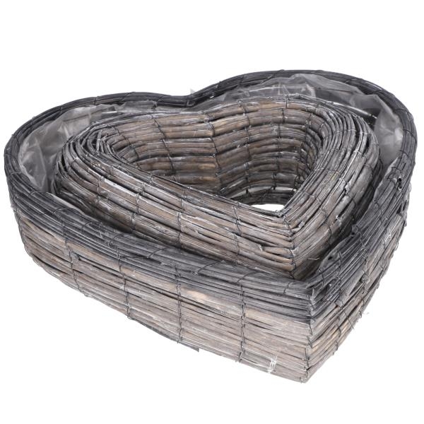 Spaltweide Pflanzherzen grau gewaschen