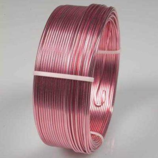 2 mm Aluminiumdraht rosa, Länge 60 Meter