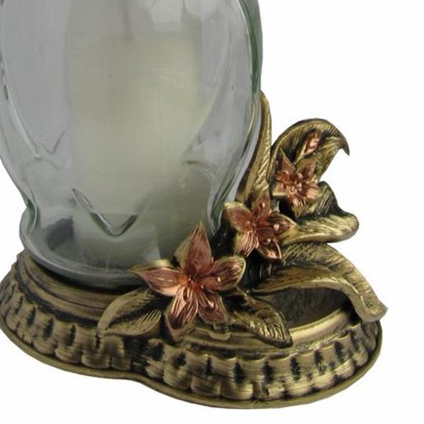 Grablampe mit Herz Ornamenten, Blumendeko, H 24cm