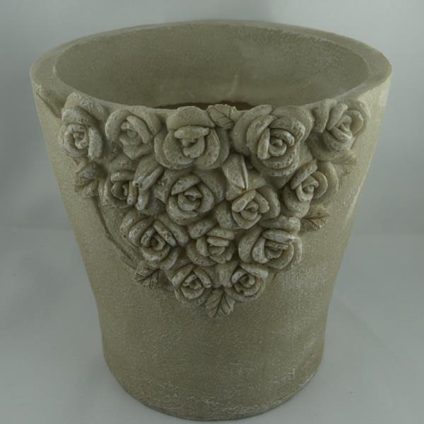 Blumenvase für Gräber, stilvolle Grabvase mit Rosen, 17cm