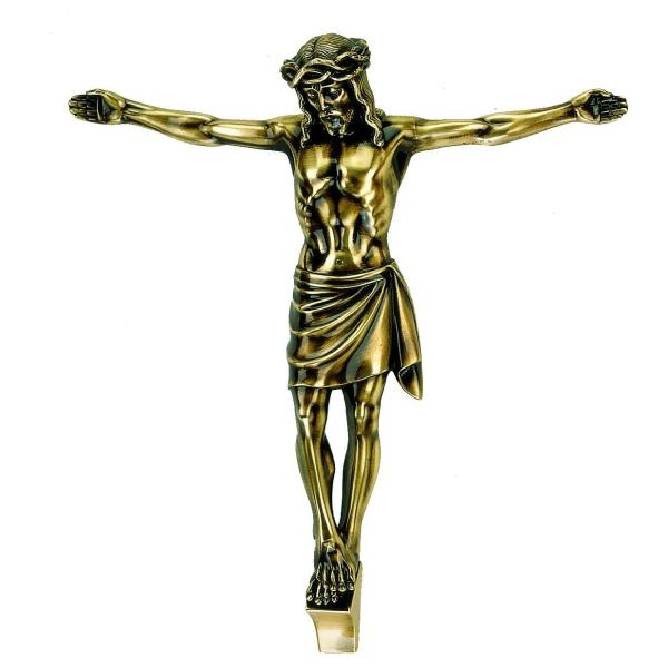 Stilvoller Christuskörper hochwertiger Metall Guss, 48cm x 44cm