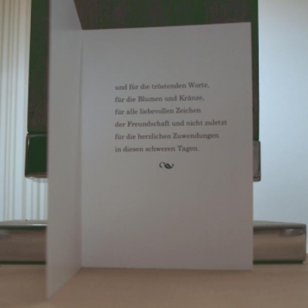 Karte Herzlichen Dank für die erwiesene Anteilnahme