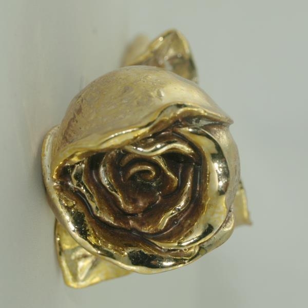 Goldene Deko Rose zum legen, Gold Grabdekoration, 12cm