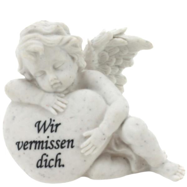 Schöne Grabdekoration mit Engel und Gravur