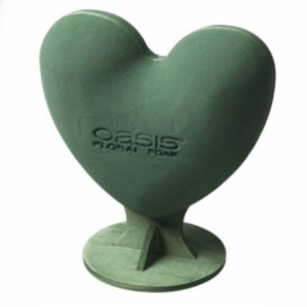 Oasis® Herz 3 D Bioline mit Holzunterlage, Trauerschmuck