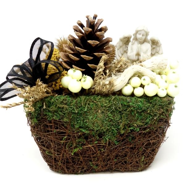 Exoten Grabgesteck mit betenden Engel