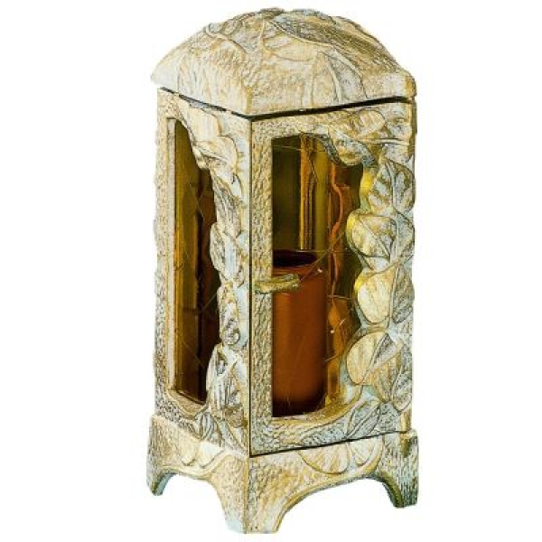 Weiß goldene Grablaterne, Höhe 27 cm gesamt