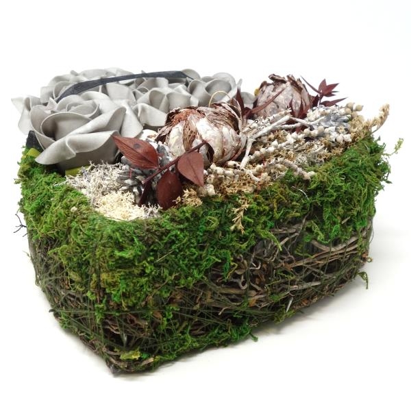 Grabherz handgefertigt mit Exoten und Rosen