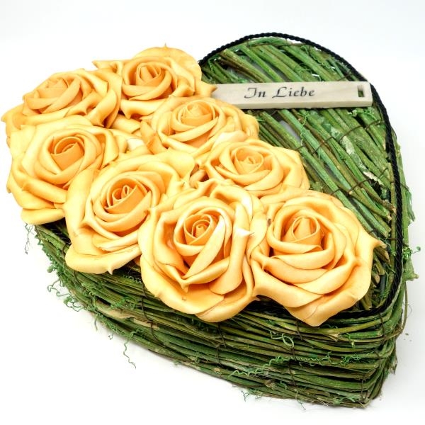 Trauerherz mit Banner In Liebe