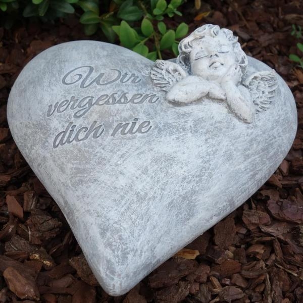 Deko Herz Wir vergessen dich nie. 18 cm.