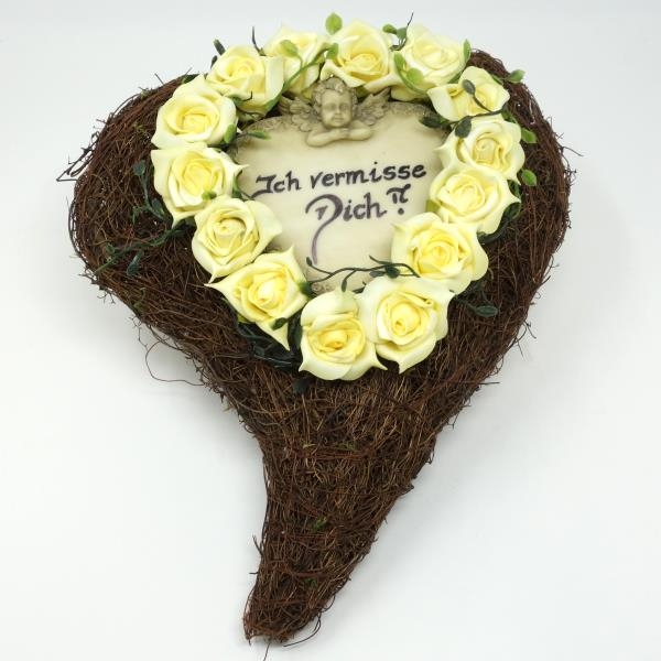 Rosenherz mit Ich vermisse Dich