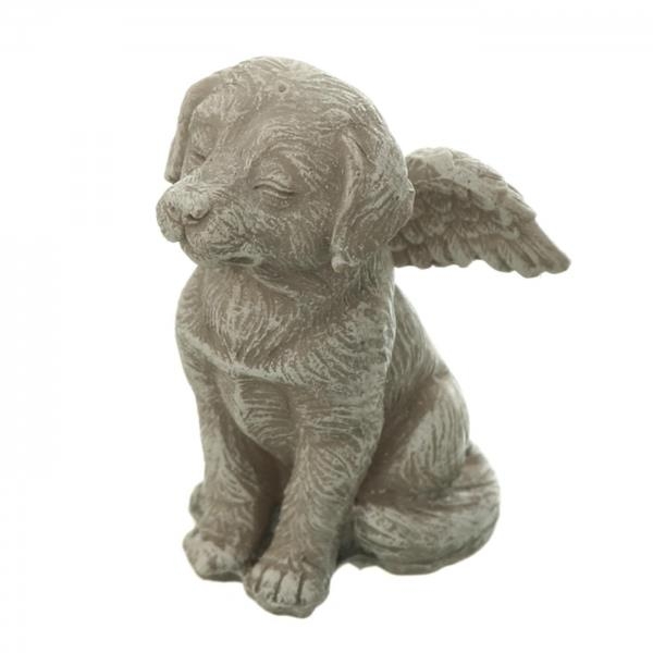 Hunde Figur sitzend mit Engelsflügel. 9cm. 1 Stück