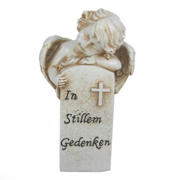 Schutzengel Deko Grabstein mit Inschrift, Engel Grabfigur