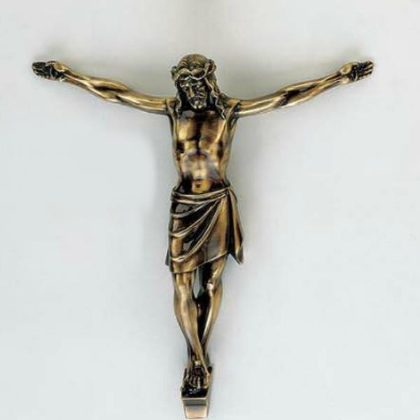 Stilvoller Christuskörper, Metall Guss Bronze, 35 x 31cm