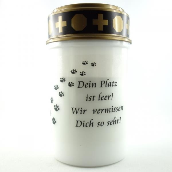 LED Grablicht Spruch mit Pfoten Dein Platz ist so leer.