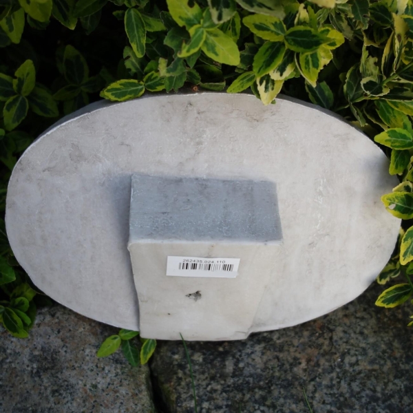 Grabplatte oval mit Spruch. 23cm