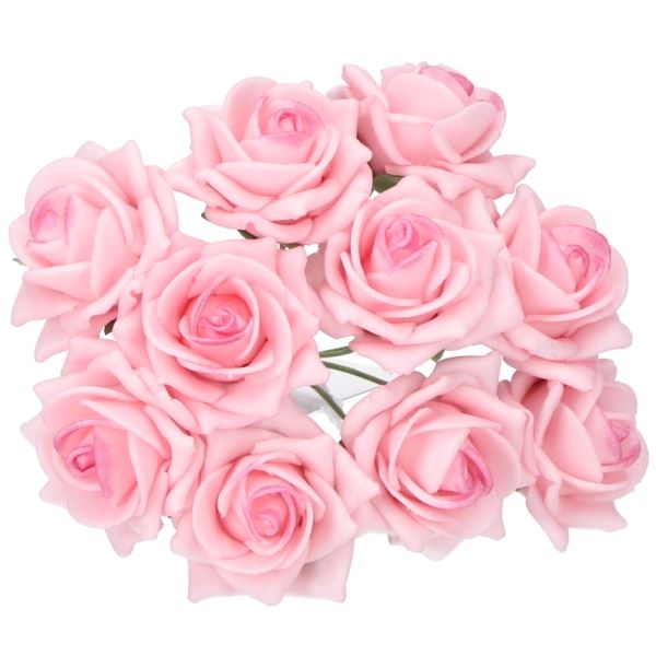 Rosafarbene Schaumrosen, 4 cm, 10 Stück