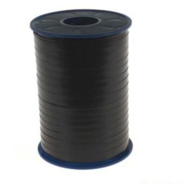 Schwarzes Ringelband, Polyband in schwarz. B 5mm x L 500 Meter