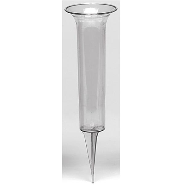 Transparente Grabvase, Vase Rauchtopas mit Erdspieß