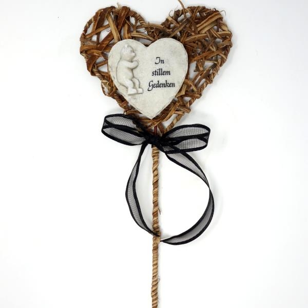 Teddy Herzstecker mit Schleife