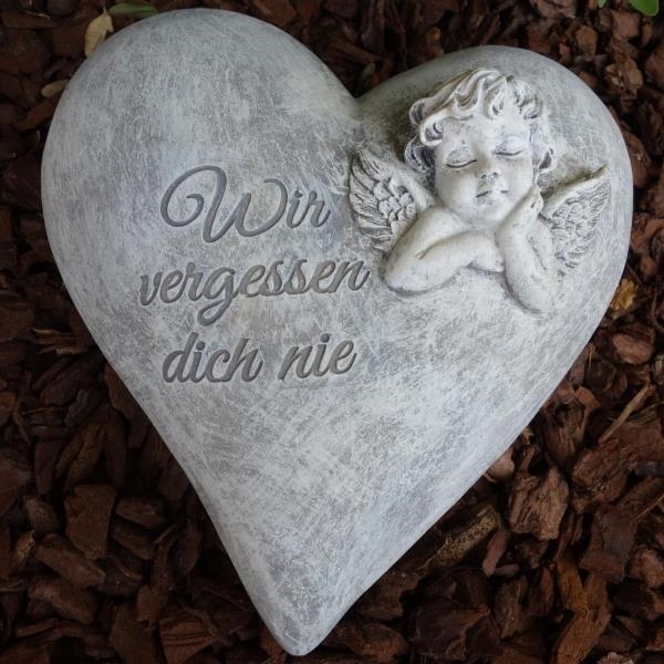 Deko Herz Wir vergessen dich nie. 18 cm.