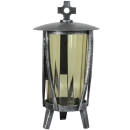 Kerzenlaterne mit Klappdeckel und Kreuz