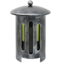 Runde Grablaterne alufarben mit Deckel