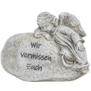 Grabengel auf Stein Gravur Wir vermissen Euch
