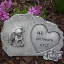 Stein Resin mit Engel und Inschrift