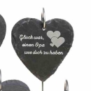 Schieferherz mit Stab Trauerspruch Opa