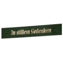 Spruchband Trauer. In stillem Gedenken. Grün.