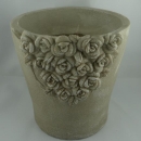 Blumenvase für Gräber, stilvolle Grabvase mit Rosen, 17cm