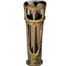 Bronzefarbene Grab Blumenvase, Vase mit Einsatz, 29cm