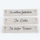 Schild In tiefer Trauer Gravur Inschrift, 10 cm