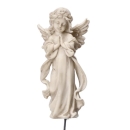 Engel betend mit Blumenkranz, mit Stab.