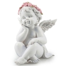Engel Figur mit Rosenschmuck. 14cm.