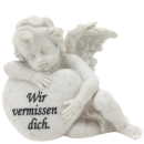 Schöne Grabdekoration mit Engel und Gravur