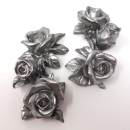 Rosen aus Polyresin, Ranke Silber. 11cm. 2 Stück