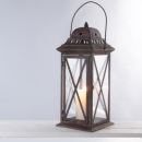 Große Grablaterne braun gewischt - Licht Grabstätte. H 40cm