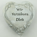 Grabherz mit Inschrift Wir vermissen Dich. Breite 8cm