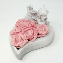 Engelherz mit Kunstrosen Rosa