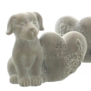 Grabdeko Hund, Figur und Herz Mein Liebling. 9cm
