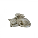 Figur Trauer Katze mit Engelsflügeln. 17 cm.