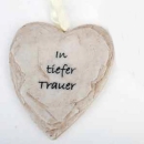 Deko Hänger In tiefer Trauer Herz. H 14cm