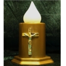 Kerze LED mit Kreuz, für Grablampen und Laternen. H13cm